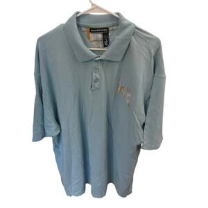 Vintage Rocawear Light Blue Polo Shirt with Plaid Patch Detail – Men’s